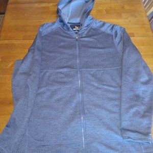 Mens  field and stream full zip hoodie jacket lightweight square mesh tech size